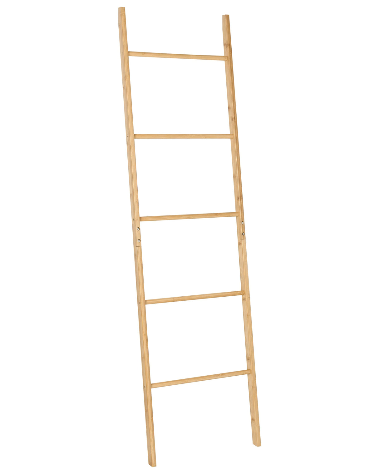 Towel Stand Light Brown Bamboo Wood Ladder Rack for Towels or Clothes 5 Rungs Beliani