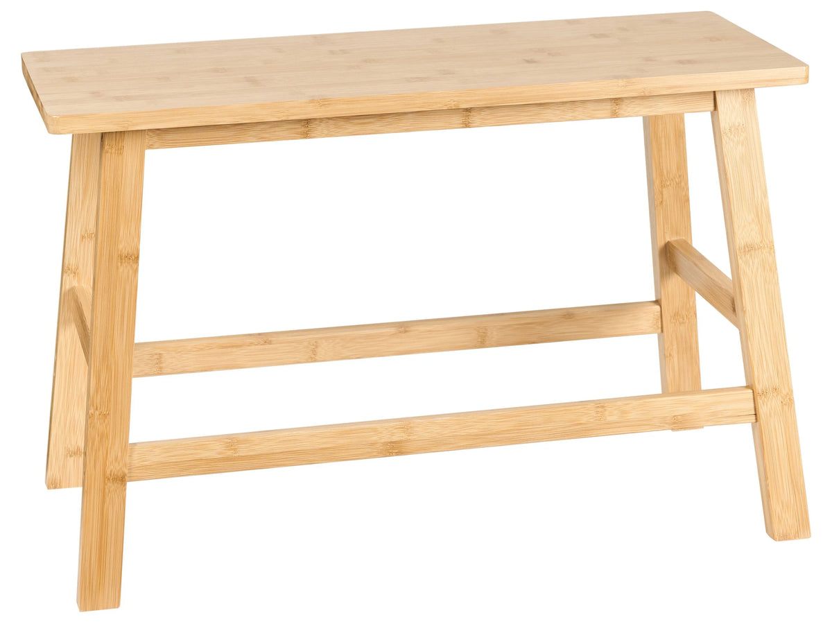 Bathroom Bench Light Brown Bamboo Wood Bathroom Console Table Stool Decorative Beliani