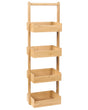 Bathroom Shelving Unit Light Brown Bamboo Wood 4-Tier Basket Design Beliani