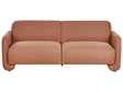 Fabric 3 Seater Sofa Golden Brown Polyester Upholstery Wide Backrest Armrests Living Room Furniture Retro Beliani