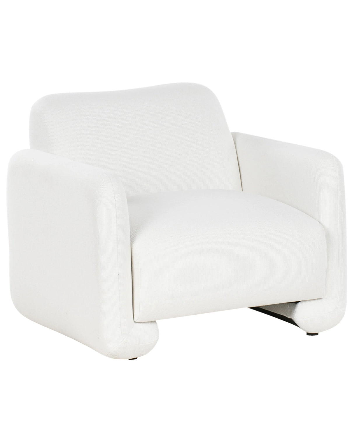 Fabric Armchair White Polyester Upholstery Wide Backrest Armrests Living Room Furniture Retro Beliani