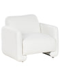 Fabric Armchair White Polyester Upholstery Wide Backrest Armrests Living Room Furniture Retro Beliani