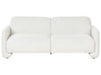 Fabric 3 Seater Sofa White Polyester Upholstery Wide Backrest Armrests Living Room Furniture Retro Beliani