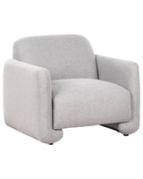 Fabric Armchair Grey Polyester Upholstery Wide Backrest Armrests Living Room Furniture Retro Beliani