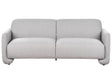 Fabric 3 Seater Sofa Grey Polyester Upholstery Wide Backrest Armrests Living Room Furniture Retro Beliani