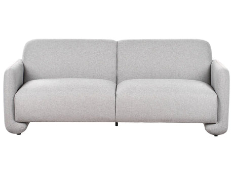 Fabric 3 Seater Sofa Grey Polyester Upholstery Wide Backrest Armrests Living Room Furniture Retro Beliani