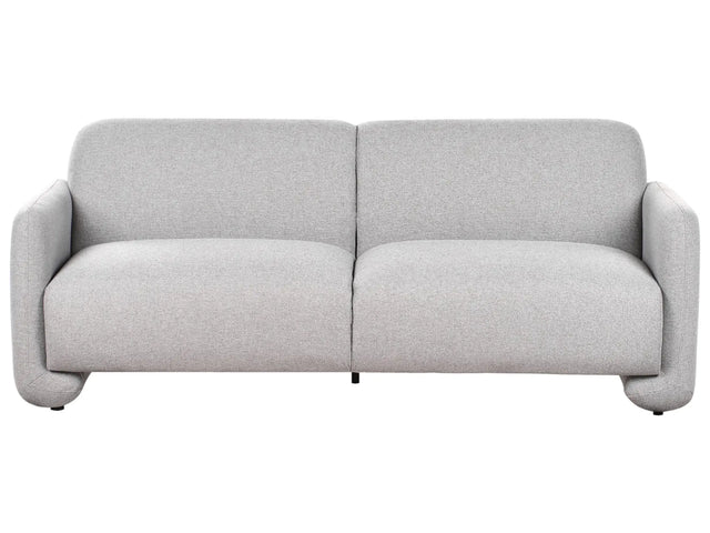 Fabric 3 Seater Sofa Grey Polyester Upholstery Wide Backrest Armrests Living Room Furniture Retro Beliani