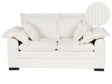 2 Seater Sofa White Cord Upholstery Additional Cushions Living Room Furniture Beliani