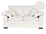 2 Seater Sofa White Cord Upholstery Additional Cushions Living Room Furniture Beliani