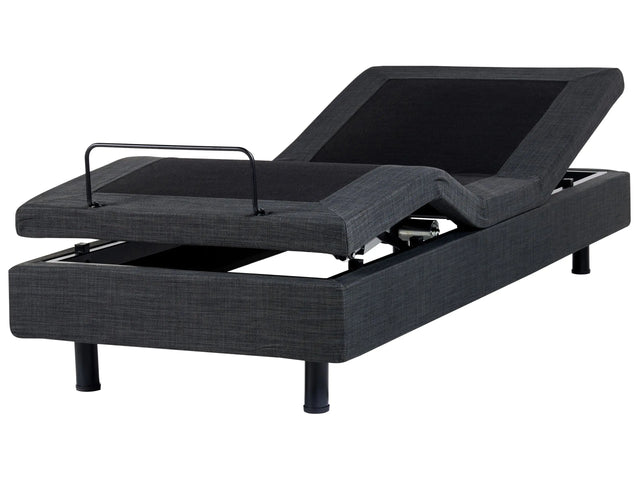 Electric Bed Dark Grey Polyester EU Single Size 3ft Remote Control Adjustable without Headboard Beliani
