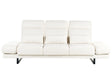 3 Seater Sofa Off White Polyester Upholstery Steel Legs Adjustable Armrests and Backrest Living Room Furniture Beliani