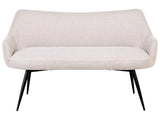 Kitchen Sofa Beige Polyester Fabric Upholstery 2-Seater Metal Frame Black Legs Bench Beliani