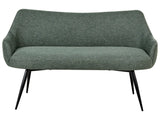 Kitchen Sofa Green Polyester Fabric Upholstery 2-Seater Metal Frame Black Legs Bench Beliani
