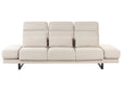 3 Seater Sofa Beige Polyester Upholstery Steel Legs Adjustable Armrests and Backrest Living Room Furniture Beliani