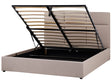 Ottoman Bed Taupe Polyester Upholstery EU King Size with Storage and Headboard Bedroom Furniture Beliani