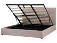Ottoman Bed Taupe Polyester Upholstery EU Super King Size with Storage and Headboard Bedroom Furniture Beliani