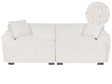 3 Seater Sofa Off-White Polyester Boucle Couch Additional Cushions Modern Minimalist Living Room Furniture Beliani
