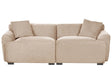 3 Seater Sofa Beige Polyester Fabric Couch Additional Cushions Modern Scandinavian Living Room Furniture Beliani