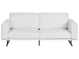 Sofa White Fabric Upholstery Metal Legs Modern Beliani