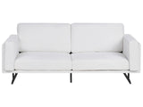 Sofa White Fabric Upholstery Metal Legs Modern Beliani