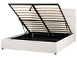 Ottoman Bed Off-White Polyester Upholstery EU King Size with Storage and Headboard Bedroom Furniture Beliani