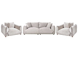 Velvet Sofa Set Taupe Upholstery 5 Seater with Scatter Cushions and Armchairs Living Room Set Beliani