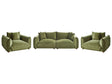 Velvet Sofa Set Green Upholstery 5 Seater with Scatter Cushions and Armchairs Living Room Set Beliani