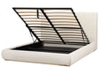 Ottoman Bed Light Beige Polyester EU King Size with Storage Headboard Bedroom Furniture Stylish Beliani
