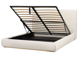 Ottoman Bed Light Beige Polyester EU King Size with Storage Headboard Bedroom Furniture Stylish Beliani