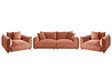 Velvet Sofa Set Golden Brown Upholstery 5 Seater with Scatter Cushions and Armchairs Living Room Set Beliani