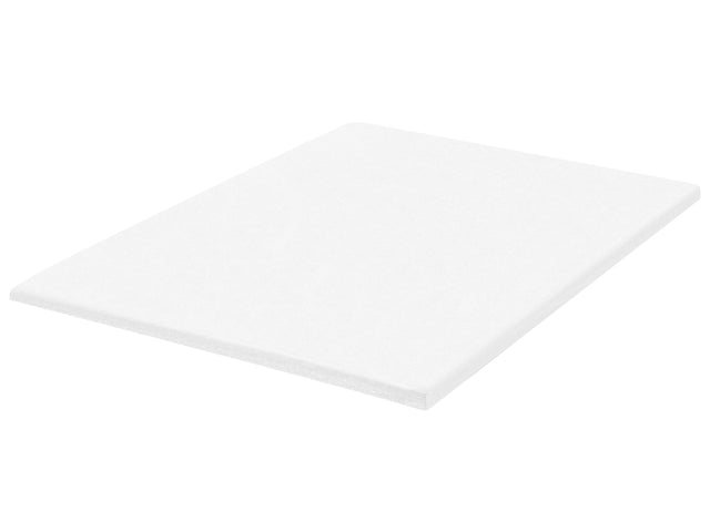 Mattress Topper White PU Foam Polyester Cover EU Double Size 4ft6 Comfort Layer Pad Beliani