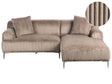 Left Corner Sofa Light Brown Corduroy Jumbo Cord 3 Seater Mid-Century Modern Beliani