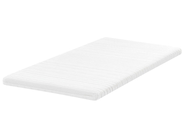 Mattress Topper White Memory Foam Polyester Cover EU Single Size 3ft Comfort Layer Pad Beliani