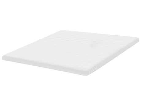 Mattress Topper White Memory Foam Polyester Cover EU Super King Size 6ft Comfort Layer Pad Beliani