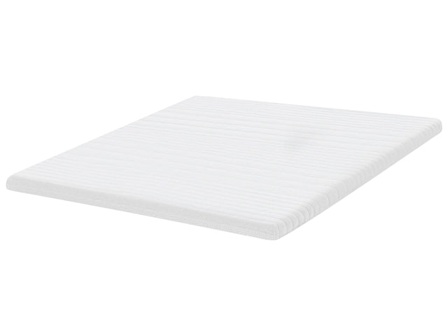 Mattress Topper White Memory Foam Polyester Cover EU Super King Size 6ft Comfort Layer Pad Beliani