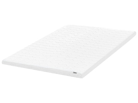 Mattress Topper White Gel Foam Polyester Cover EU Single Double 4ft6 Comfort Layer Pad Beliani