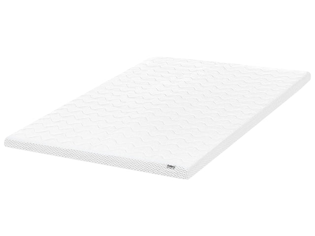 Mattress Topper White Gel Foam Polyester Cover EU Single Double 4ft6 Comfort Layer Pad Beliani