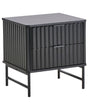 2 Drawer Bedside Table Black MDF Modern Storage Unit Nightstand Bedroom Beliani