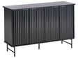 Sideboard Black MDF 4 Door Cabinet Storage Modern Minimalist Design Living Room Storage Beliani