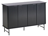 Sideboard Black MDF 4 Door Cabinet Storage Modern Minimalist Design Living Room Storage Beliani