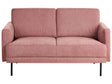 Fabric 2-Seater Sofa Polyester Pink Water-Repellent Couch Metal Legs Woven Fabric Cushioned Back Minimalist Modern Beliani