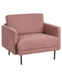 Fabric Armchair Pink Water-Repellent Living Room Chair Metal Legs Woven Fabric Cushioned Back Minimalist Modern Beliani