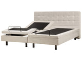 Electric Bed Light Beige EU Super King Size 6ft Remote Control Adjustable Beliani