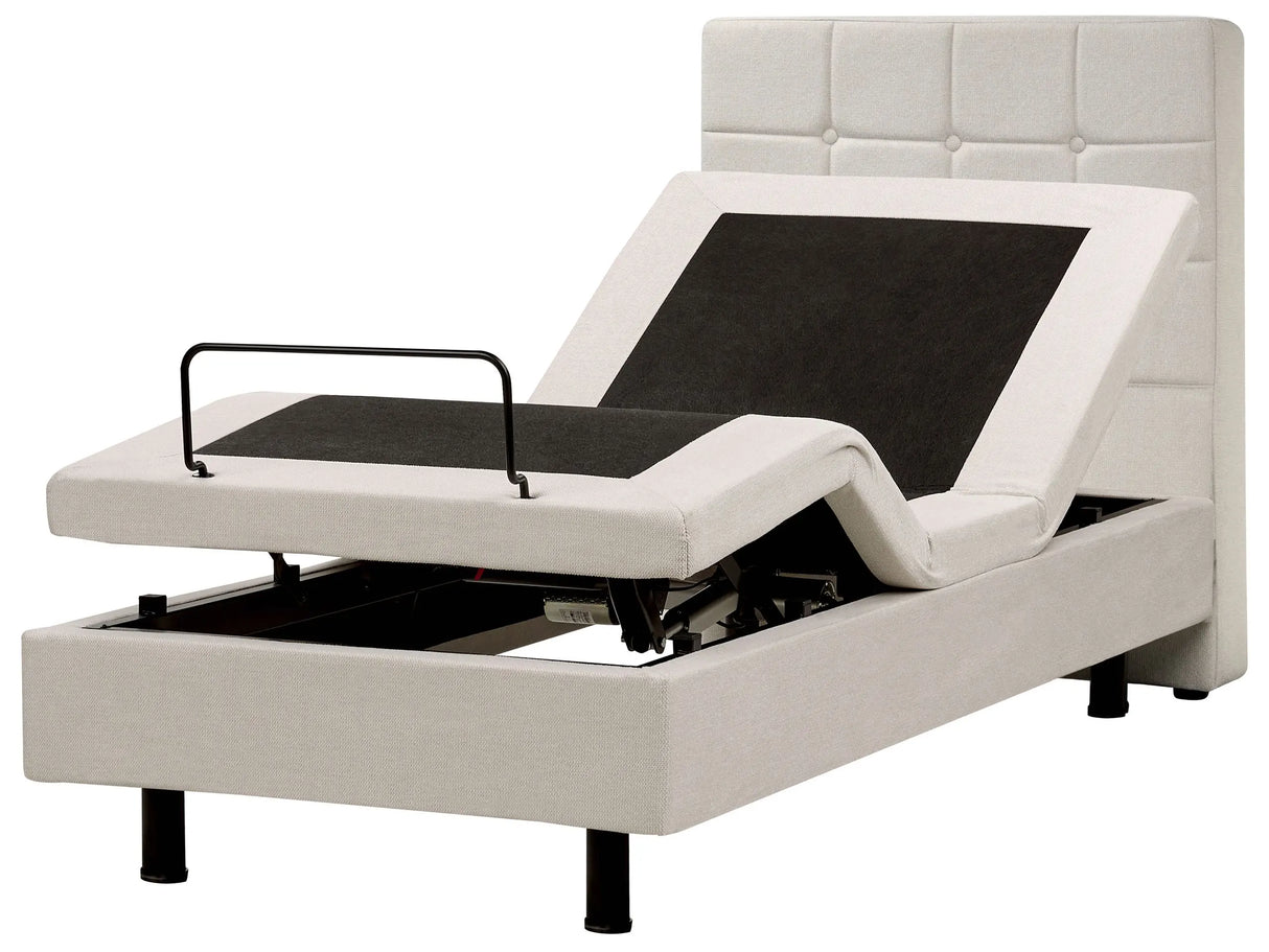 Electric Bed Light Beige EU Small Single 2ft6 Remote Control Adjustable Beliani