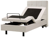 Electric Bed Light Beige EU Small Single 2ft6 Remote Control Adjustable Beliani