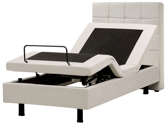 Electric Bed Light Beige EU Small Single 2ft6 Remote Control Adjustable Beliani