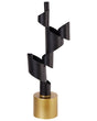Candle Holder Black Metal  Abstract Style Decor Beliani
