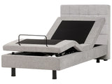 Electric Bed Light Grey Polyester Upholstery EU Single 3ft Remote Control Adjustable Beliani