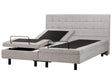Electric Bed Light Grey EU Super King Size 6ft Remote Control Adjustable Beliani