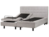 Electric Bed Light Grey EU Super King Size 6ft Remote Control Adjustable Beliani